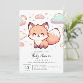 Pastel Mythical Fox Baby shower Kaart (Staand voorkant)