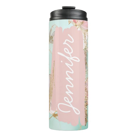 Pastel Naam toevoegen Aangepaste Gift Thermosbeker (Voorkant)