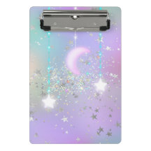 Pastel nachtelijke hemel gloeiende maan ster glins