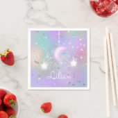 Pastel nachtelijke hemel gloeiende maan sterren gl servet (Insitu)