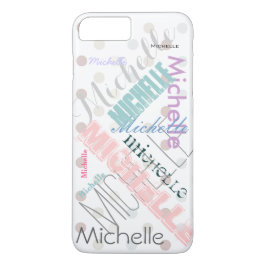 Pastel Name Polka Dot iPhone 8/7 Plus Hoesje