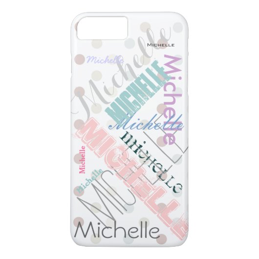 Pastel Name Polka Dot Case-Mate iPhone Case (Achterkant)