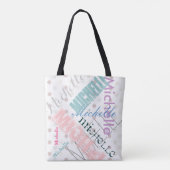 Pastel Name Polka Dot Tote Bag (Achterkant)