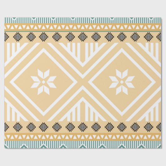 Pastel Native Fabric Seamless Pattern, Thai Nativ Cadeaupapier (Vlak)