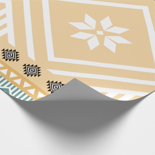 Pastel Native Fabric Seamless Pattern, Thai Nativ Cadeaupapier (Hoek)