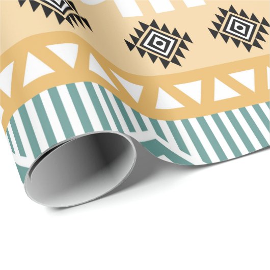 Pastel Native Fabric Seamless Pattern, Thai Nativ Cadeaupapier (Rol Hoek)