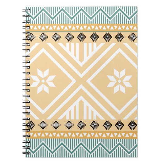 Pastel Native Fabric Seamless Pattern, Thai Nativ Notitieboek (Voorkant)