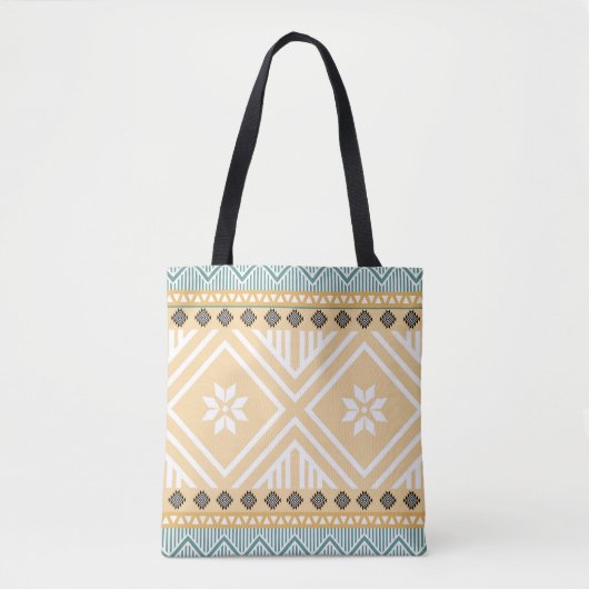 Pastel Native Fabric Seamless Pattern, Thai Nativ Tote Bag (Voorkant)
