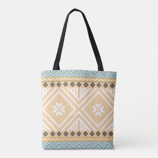 Pastel Native Fabric Seamless Pattern, Thai Nativ Tote Bag (Achterkant)