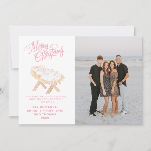 Pastel Nativity | Baby Jesus in a Manger (Voorkant)