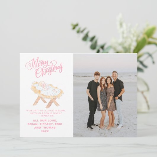 Pastel Nativity | Baby Jesus in a Manger (Staand voorkant)