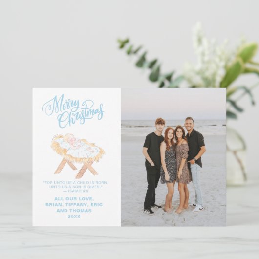 Pastel Nativity | Baby Jesus in a Manger (Staand voorkant)