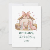 Pastel Nativity Christmas Feestdagenkaart (Voorkant)