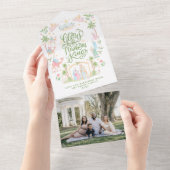 Pastel Nativity Christmas Photo Card All In One Uitnodiging (Afscheurbaar)