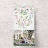 Pastel Nativity Christmas Photo Card All In One Uitnodiging (Binnen)