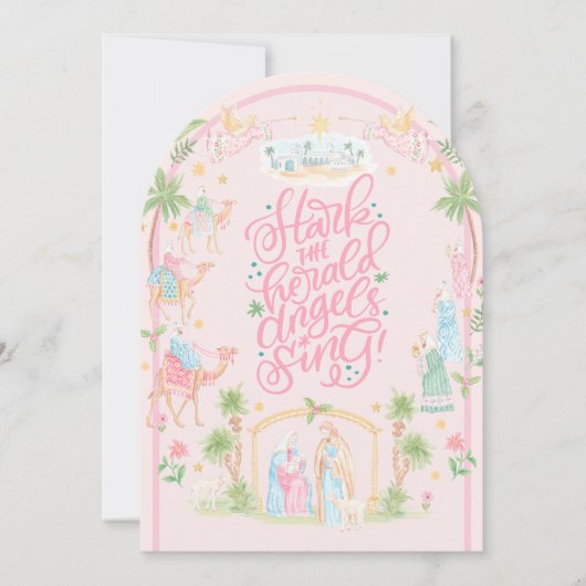 Pastel Nativity Folded Christmas Card Kaart (Voorkant)