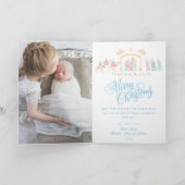 Pastel Nativity Folded Photo Card Kaart (Binnen)