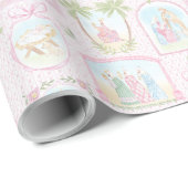 Pastel Nativity Scenes Cadeaupapier (Rol Hoek)