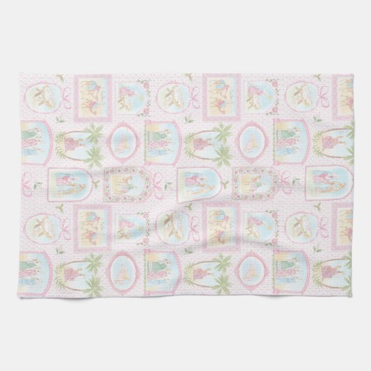 Pastel Nativity Scenes Christmas Theedoek (Horizontaal)