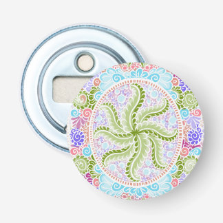 Pastel Natuur Mandala Art Button Flesopener