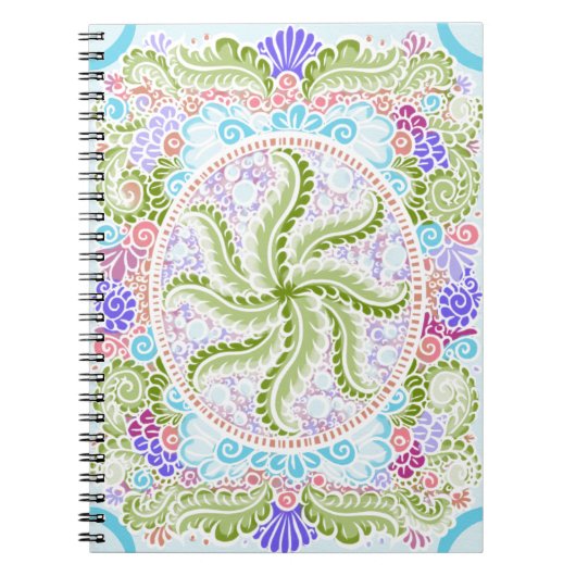 Pastel Natuur Mandala Art Notitieboek (Voorkant)