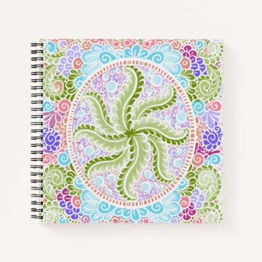 Pastel Natuur Mandala Art Notitieboek (Voorkant)