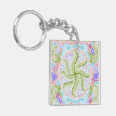 Pastel Natuur Mandala Art Sleutelhanger (Voorkant Links)