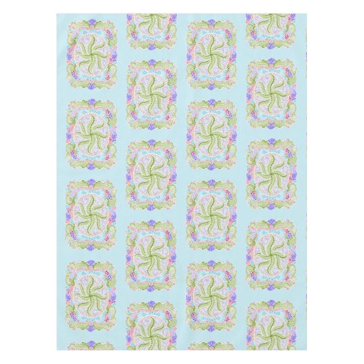 Pastel Natuur Mandala Art Tafelkleed (Voorkant)