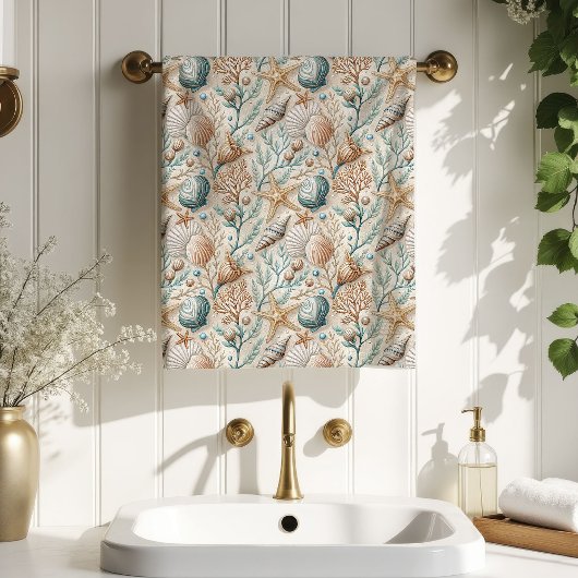 Pastel Nautilus Handdoek Lichtbruin Zeekant Aanrak