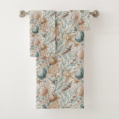 Pastel Nautilus Handdoek Lichtbruin Zeekant Aanrak (Insitu)