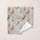 Pastel Nautilus Handdoek Lichtbruin Zeekant Aanrak (Wasdoekje)