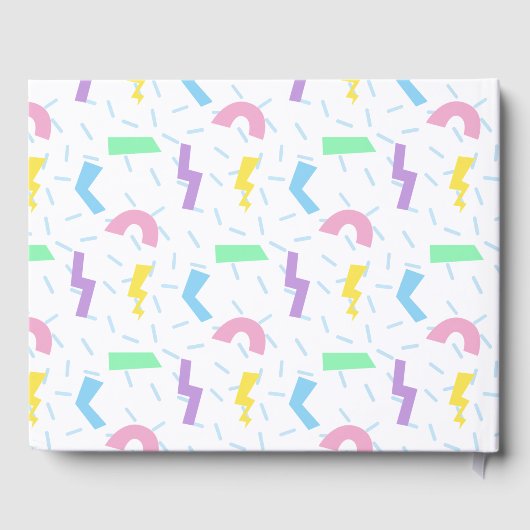 Pastel neon 80s script afstuderen foto gastenboek (Achterkant)