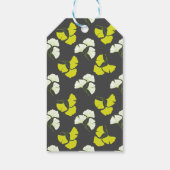 Pastel-Neon Ginko Leaves on Black Background Cadeaulabel (Achterkant)