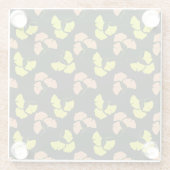 Pastel-Neon Ginko Leaves on Black Background Glazen Onderzetter (Achterkant)