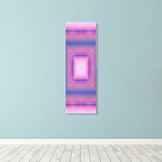 Pastel Neon Portal Kaleidoscope Wall Art Canvas Afdruk (Insitu (Houten vloer))
