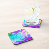 Pastel Neon Rainbow Gradient Art Bier Onderzetter (Rechterzijde)