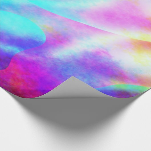 Pastel Neon Rainbow Gradient Art Cadeaupapier (Hoek)