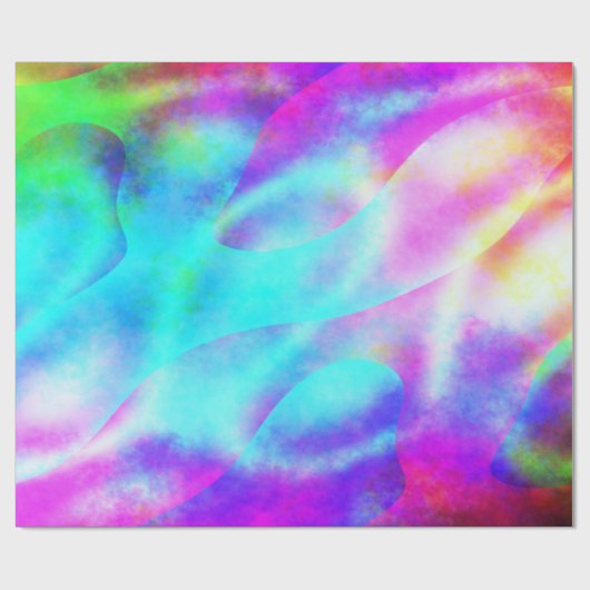 Pastel Neon Rainbow Gradient Art Cadeaupapier (Vlak)