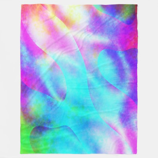 Pastel Neon Rainbow Gradient Art Fleece Deken (Voorkant)