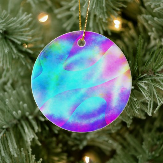 Pastel Neon Rainbow Gradient Art Keramisch Ornament (Boom)
