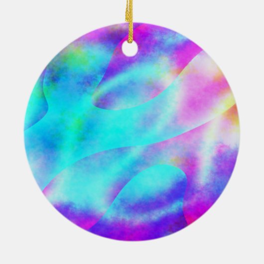 Pastel Neon Rainbow Gradient Art Keramisch Ornament (Achterkant)