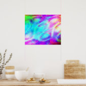 Pastel Neon Rainbow Gradient Art Poster (Keuken)