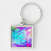 Pastel Neon Rainbow Gradient Art Sleutelhanger (Voorkant)