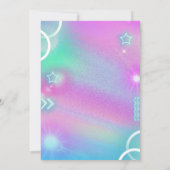 Pastel Neon Roller Schaatsen Verjaardagsfeest Kaart (Achterkant)