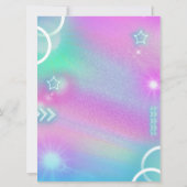 Pastel Neon Roller Schaatsen Verjaardagsfeest Kaart (Achterkant)