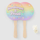 Pastel Neurodivergent & Proud Party Fan Handwaaier (Voorkant en achterkant)