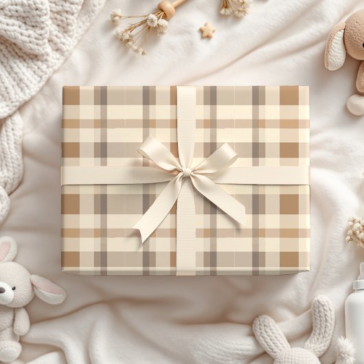 Pastel Neutral Boy Zoo Dieren Inpakpapier Vel