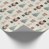 Pastel Neutral Nutcracker Christmas Pattern Cadeaupapier (Hoek)