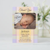 Pastel Neutrale Baby Foto: Hartelijk dank Bedankkaart (Staand voorkant)