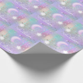 Pastel night sky ggloing moon sterren cadeaupapier (Hoek)